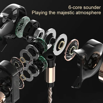 QKZ CK10 In-Ear cu Fir Căști 3D Sunet Stereo Căști cu Fir Driver Trei bobine Muzica Sport Căști cu Microfon