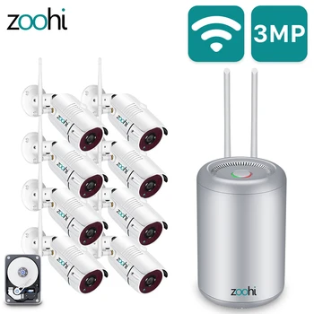 Zoohi în aer liber, Wifi, Camera de Securitate de Sistem Kituri 8CH 1080P rezistent la apa IP66 Viziune de Noapte Video Wireless, Camera de Supraveghere Kituri