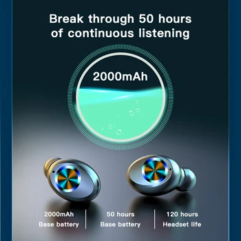 2200Mah TWS Wireless Bluetooth 5.0 Căști Căști Stereo În Ureche Căști Portabile Audio Video de Anulare a Zgomotului Căști