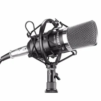 Neewer NW-700 Studio Profesional de Radiodifuziune și Înregistrare Microfon cu Condensator Set, Inclusiv: Microfon + Shock Mount + Cablu