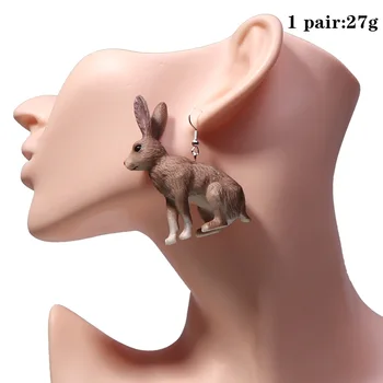 Simulare amuzant Iepure Geometrie Agățat Cercei pentru Femei de Moda Trendy Cool Animal Unic Cercei stil Creativ Bijuterii