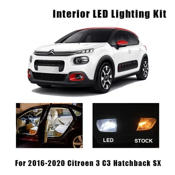 13pcs Alb Accesorii Auto Canbus LED Interior Hartă Lectură Acoperiș Becuri Kit Pentru 2016-2020 Citroen C3 III Hatchback SX