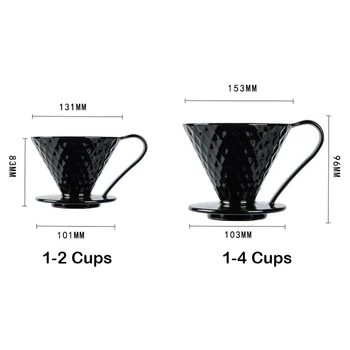 Ceramica de Cafea Dripper Motor V60 Stil Cafea Picurare-Cana Filtru Permanent se Toarna Peste Cafea cu Stand Separat pentru 1-4 Cesti