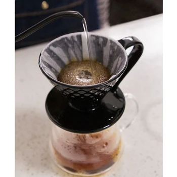 Ceramica de Cafea Dripper Motor V60 Stil Cafea Picurare-Cana Filtru Permanent se Toarna Peste Cafea cu Stand Separat pentru 1-4 Cesti