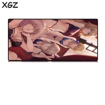 XGZ de Desene animate de Mari Dimensiuni Mouse Pad Negru de Blocare Marginea Anime costum de Baie Sexy Fata PC Laptop Tabelul Mat de Cauciuc Non-alunecare Universal pentru Joc