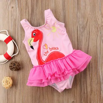 De Vânzare La Cald Toddler Copii Fete Copii Flamingo Costume De Baie Costume De Baie De Vară, Piscină, Plajă, Costum De Baie Beachwear Bodysuit