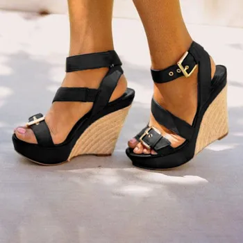 De Mari Dimensiuni femei Sandale Sandale pentru Femei de Înaltă Calitate sandale Wedges Fund Gros Curele Catarama Pantofi Roman Sandale pentru Femei
