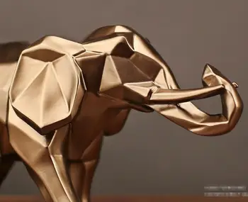 Aur Moderne, Geometrice Aur Elefant Rășină Acasă Decorare Accesorii Meserii Sculptura Statuie Bijuterii, Ornamente