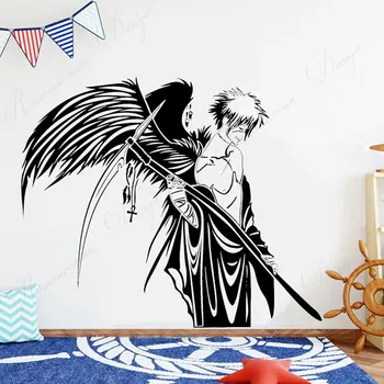 Japonia Războinic Anime Îngerul Morții autocolant de perete de vinil decor acasă pentru copii pentru copii cameră dormitor decalcomanii de decoratiuni interioare 4361