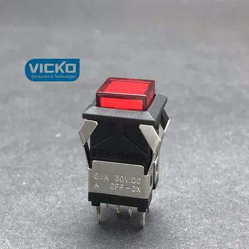 Japonia Sanshan MS-800 pătrat buton cu lumina comutator de blocare 6 picioare 6 pin 6 picior 0.1 UN 30VDC 30V.DC rosu galben verde alb-portocaliu
