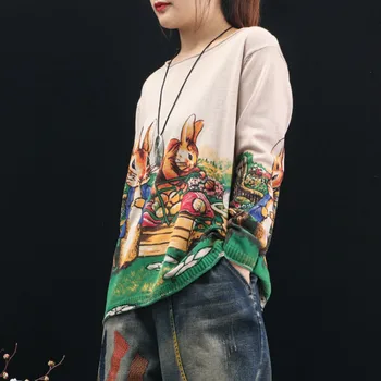 Max LuLu Iarna Moda Streetwear Coreean Doamnelor Haine Femei Imprimate Pulovere Largi Tricotate Casual, Pulovere De Crăciun Jumper