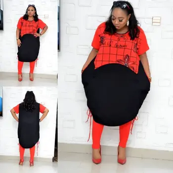 2 Bucata Set Pantaloni + Rochie din Africa Rochii Femei Dashiki Rochie Midi din Africa de Îmbrăcăminte Africa plus dimensiune Haine XL-4XL