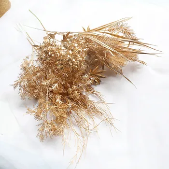 Noul Decor De Crăciun De Aur Plante Artificiale Ramură De Papadie Frunze De Arțar Nunta De Plastic Fals Flori De Iarbă Pentru Decor Acasă