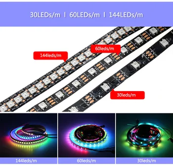 5m DC 5V WS2812B WS2812 IC LED Strip lumini Inteligente Adresabile Individual Programabile IP30 IP65 IP67 30/60/144leds/m-a CONDUS decor