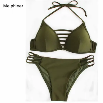 Melphieer 2020 Elegant culoare solidă sexy multi-band triunghi bikini producătorii en-gros de prima mana de aprovizionare, costume de baie, costume de baie