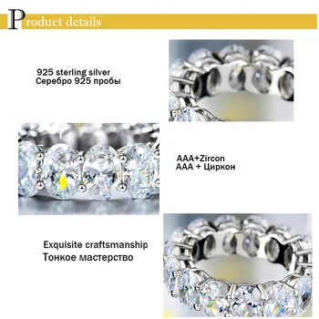 Luomansi S925 Argint Ridicat de Carbon Inel cu Diamant de 5*7MM Ou de Porumbel cu Zirconiu Inel cu Diamant 2020 Bijuterii de Lux