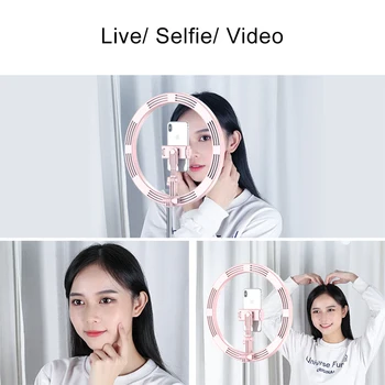 MAMEN 10 inch Selfie Inel de Lumina LED Estompat Video, Fotografie de Studio de Iluminat Portabil Pentru Youtube Vlog Live Foto Cu Trepied