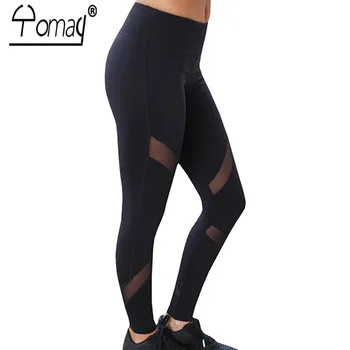 YOMAY iute Uscat Net Fire Yoga Rulează Pantaloni Negri cu Talie Înaltă Elastic de Fitness Slim Pantaloni Sport sala de Sport Colanti pentru Femei, Pantaloni