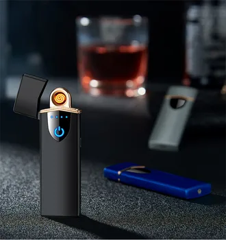 Noul Senzor Tactil USB Brichete Creative de Încărcare Windproof Bricheta fără flacără Metal Electronice Bricheta pentru Bărbați