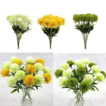 10buc Alb/Galben/Verde Artificiale Flori de Papadie Plastic de Flori Artificiale de Papadie Mingea Fals Buchet de Partid Decor