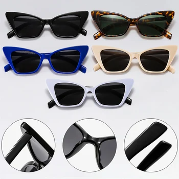 DECI&EI Ins Populare Femei de Moda Ochi de Pisică ochelari de Soare Vintage Trend Bej Albastru Bărbați Ochelari de Nuante UV400 Retro Ochelari de Soare