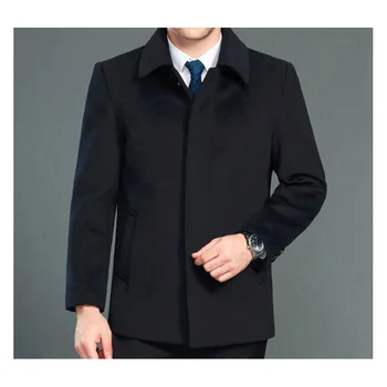 De înaltă calitate cașmir haina barbati nou stil de lână de iarnă palton masculin rândul său, în jos guler singur pieptul lână, îmbrăcăminte exterioară 2 stiluri