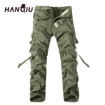 HANQIU 2020 Mens Cargo Pantaloni Brand Pantaloni de Bumbac de Înaltă Calitate Masculin Pantaloni Plus Dimensiune 28-42