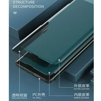 Pentru Xiaomi Mi 10 Caz Magnet din Piele Vedere Geam Lateral Caz Flip Pentru Xiaomi Mi 10 Pro Cover Stand Coque Mi10 Mi 10Pro Caz