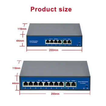 Standard 48V 8CH switch POE 15.4 W/30W IEEE 802.3 af/802.3 at IEEE 2 Port uplink 120W Pentru Securitate CCTV Camera IP POE 250M Distanta