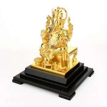 Buddhismul Indian Folie De Aur Ganapati Ganesh Aur Lord Ganesha Elefant Statuie A Lui Buddha Grădină Acasă Buddha Decor Statui Meserii