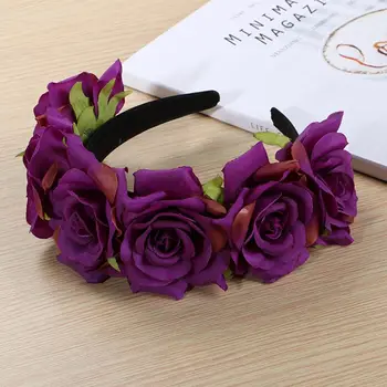 Rose Coroană de Flori de Nunta Festival hairband Păr Ghirlanda Caciulita de Nunta Florale Cap Cununa de Onoare Accesorii de Mireasa