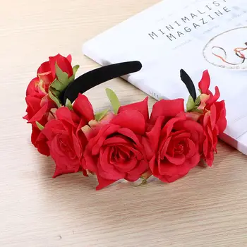 Rose Coroană de Flori de Nunta Festival hairband Păr Ghirlanda Caciulita de Nunta Florale Cap Cununa de Onoare Accesorii de Mireasa