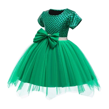 Halloween Little Mermaid Costum Pentru Fete Verde Pufos Tul Tutu Rochie Fete Copii Fantezie Ariel Dress Fantasia Infantil