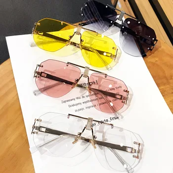 2018 Supradimensionat Scut ochelari de Soare Visor Bărbați Femei O Bucată Sunny Windproof Masca Ochelari de Soare Top Plat Capota Ochelari cu cutie FML