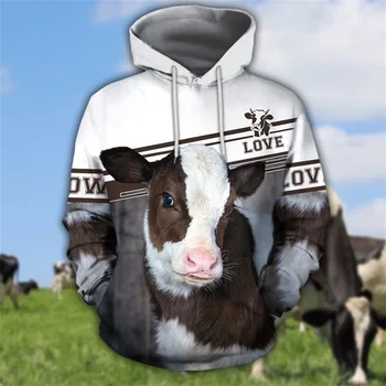 Vaca de vite, animale, agricole 3D Imprimate hanorace Barbati Moda Harajuku Hanorac Toamna hanorac Unisex sudadera hombre DLL48