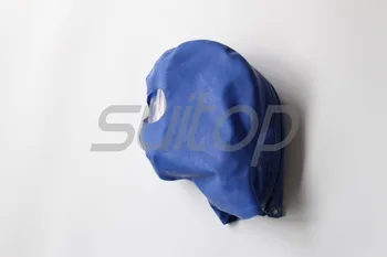 Nouă Bărbați Suitop latex Hote de cauciuc, masca pentru adult în albastru