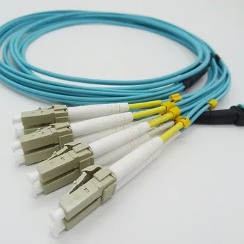 5 Metri de sex Feminin MPO/MTP -LC OM3 8 Fire 8 Core LC Multi-mode Cablu de Fibră Optică pentru QSFP+SR Modul AQUA Tip-B 50/125um