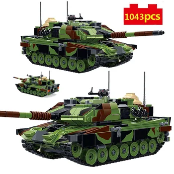 Militar seria German Leopard 2A6 tanc principal de luptă Arma soldat DIY Model de Blocuri Caramizi Jucarii si Cadouri