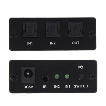 2 Intrare-1 Ieșire Optică Digitală Audio Switcher 2x1 Cu IR de la Distanță de Sprijin LPCM2.0/DTS SPDFI Toslink Switcher