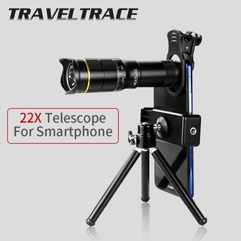 22 X de Înaltă Puternic Monocular pentru Smartphone Mini-Telescop aparat de Fotografiat Telefon Mobil Adaptor Trepied Definiție HD Lentile Telephoto Zoom