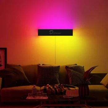 Modern RGB Lampă cu LED-uri Lumini de Perete de iluminat Camera de zi Dormitor Noptieră Nordic Control de la Distanță plin de culoare de Interior Decor Acasă Lampă de Perete