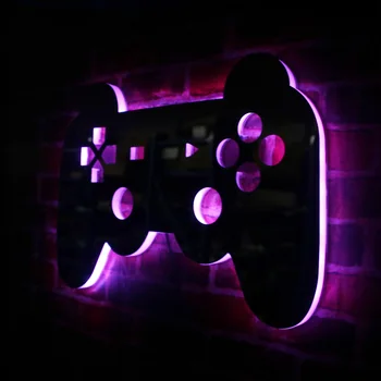 Gamepad Iluminat Neon Semn Retro Video Gamepad Silueta Arta de Perete Iluminat LED Lumina de Noapte Copilul Cameră Jocul Băiatul de Iluminat Cadou