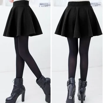 2020 Lente talie Inalta fusta plisata negru Fusta mini sexy de culoare Solidă Fusta pentru Fata coreeană Scurt Skater pentru Femei Îmbrăcăminte de Fund
