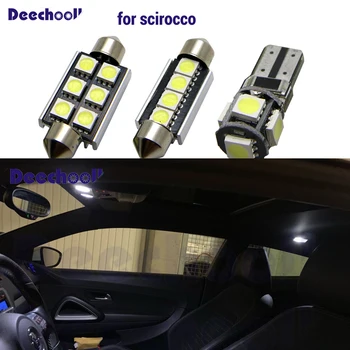 11pcs LED-uri Auto becuri pentru toate modelele VW Scirocco,Alb Luminile Interioare Bec pentru Volkswagen Scirocco plafoniera