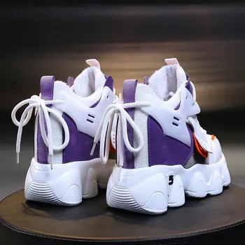 Culoare Indesata Adidasi Femei Pantofi Cu Platforma Pantofi Casual Formatori Pentru Femei De Iarnă De Pluș Cald Cizme Glezna Femeie Zapatos Mujer