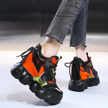 Culoare Indesata Adidasi Femei Pantofi Cu Platforma Pantofi Casual Formatori Pentru Femei De Iarnă De Pluș Cald Cizme Glezna Femeie Zapatos Mujer