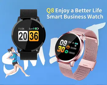 Q8 Bluetooth Ceas Inteligent Impermeabil Dispozitiv Portabil Din Oțel Inoxidabil Ceas De Mana Barbati Femei Tracker De Fitness Smartwatch