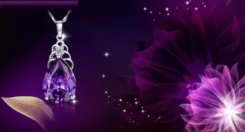 TJP Trendy Cristal Violet de Apă-Drop Pandantiv Colier Feminin Accesorii de Petrecere Farmecul Colier din Argint 925 Pentru Femei Bijuterii Bijou