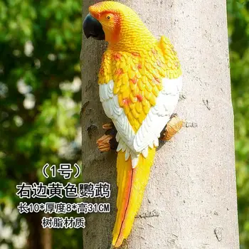 Rășină de Simulare Papagal Pasăre Sculptura Perete Drăguț Jucării de Brad 30cm Afișa Diverse Culori Direcția Opțională