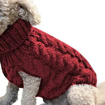 Câine mic Jachete Tricot Pulover Pisicile de Companie, Catelus Strat de Haine Cald Costum de Îmbrăcăminte pentru animale de Companie Pulover FAS6